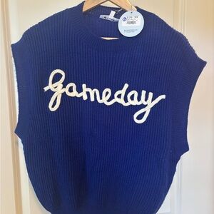 Blue 'Gameday' Knit Sweater Vest